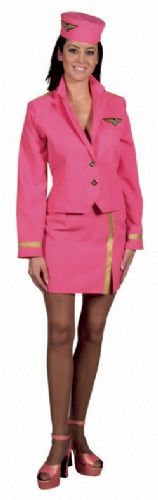 verhuur - carnaval - Uniform - airhostess roze